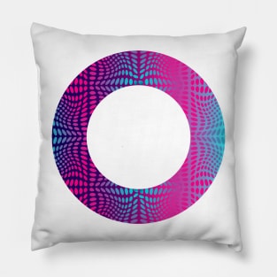 Abstract ornamental Zero sign, abstract circle sign in pink and blue Pillow