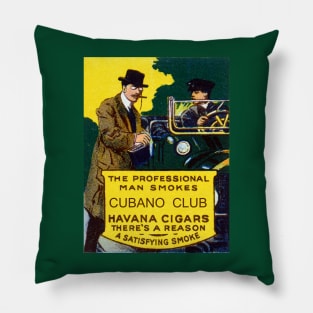 Vintage Cubano Club Cigars Pillow