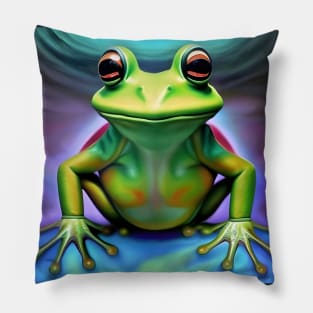 Frogger Spirit Animal (5) - Trippy Psychedelic Frog Pillow