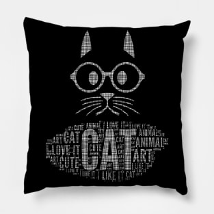 Grid Cat Cool Art Pillow