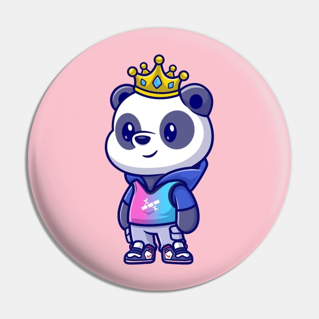 Cute Cool Panda Wearing Hoodie Cartoon Pin by Catalyst Labs