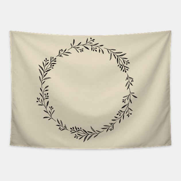 floral wreath Tapestry by InspirationalDesign