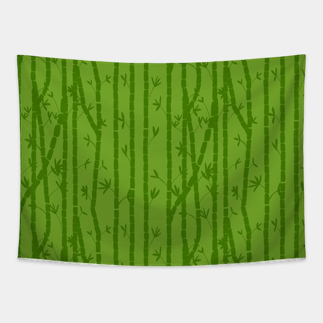 Bamboo Forest on green Tapestry by Quick Brown Fox Canada 