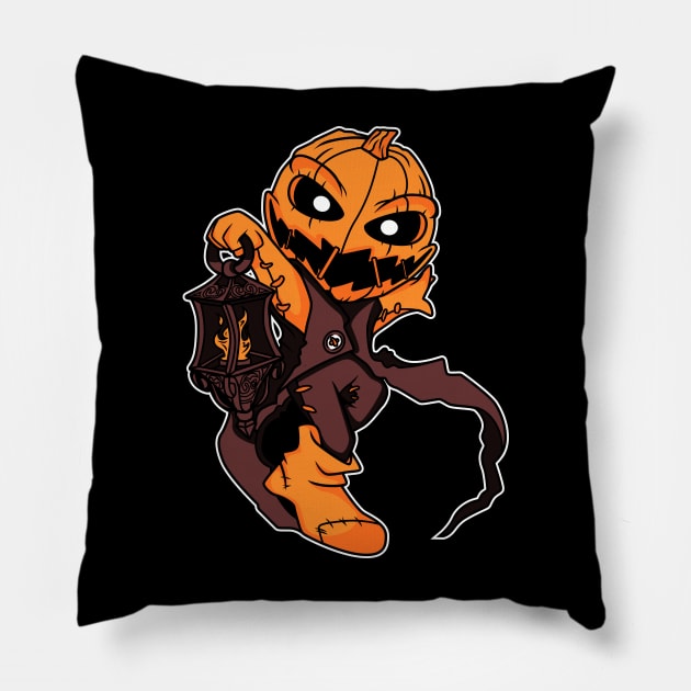 JACK O LANTERN CHIBI CARTOON Pillow by beanbeardy