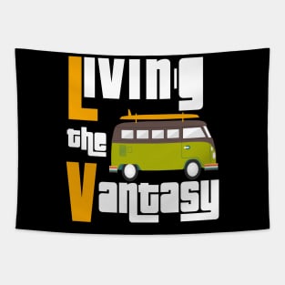 Funny Living the vantasy Van Life Tapestry