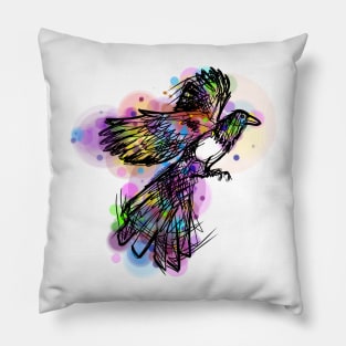 Watercolour Magpie Pillow