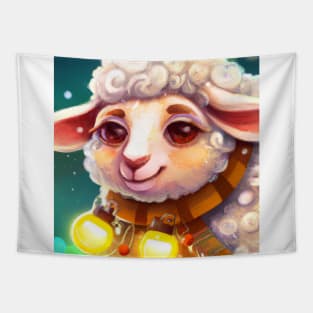 Cute Sheep Drawing Tapestry