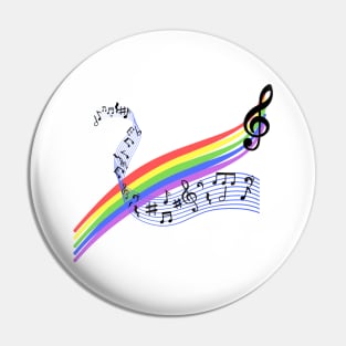 Music and rainbows Pin