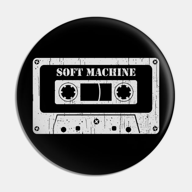 Soft Machine - Vintage Cassette White Pin by FeelgoodShirt