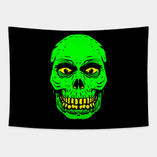 Green Skull Head Tapestry