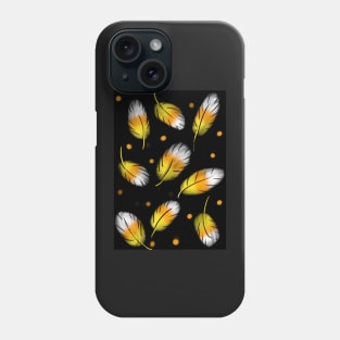 Candy Corn colored Leaves on black Phone Case