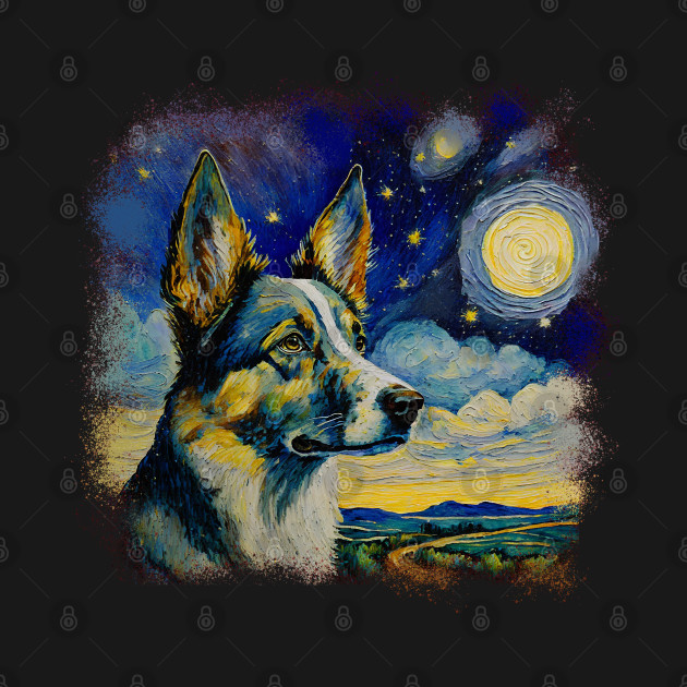 Australian Blue Cattle Dog by VanGogh by Midcenturydave