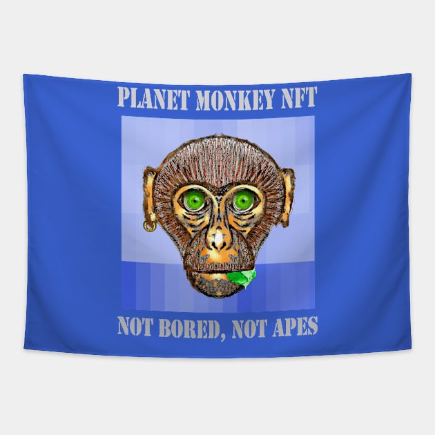 Planet Monkey Cute Animals Not Bored Apes Tapestry by PlanetMonkey