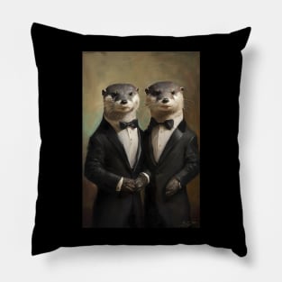 Otter Grooms - LGBTQ+ Pride - Marriage Equality Pillow