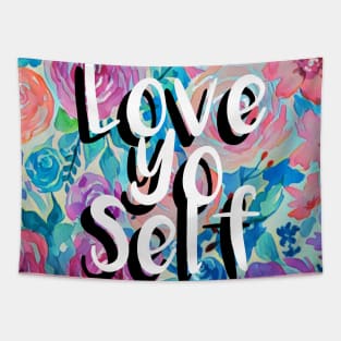 Self Love Floral Rose Pattern Tapestry