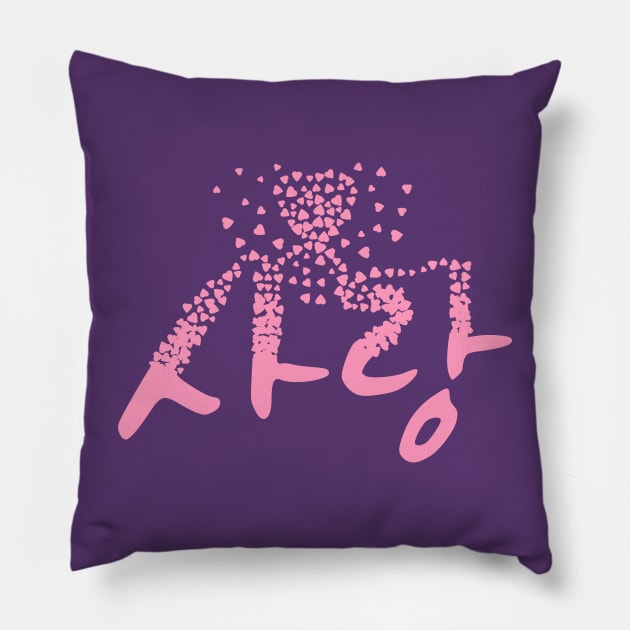 Korean Word for Love (Sarang) (사랑) Pillow by co-stars