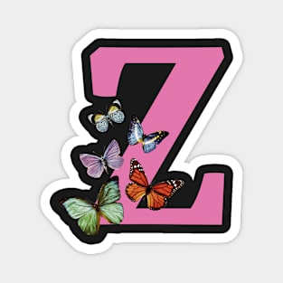 Letter pink Z with colorful butterflies Magnet