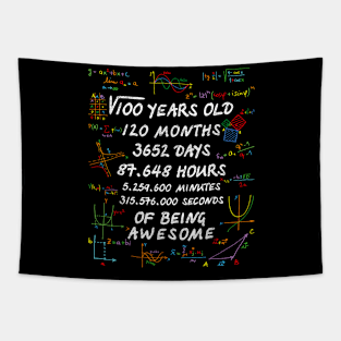 Square Root of 100 10th Birthday 10 Years Old Math Tapestry