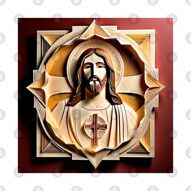 Christ Jesus Origami paper folding art by Marccelus