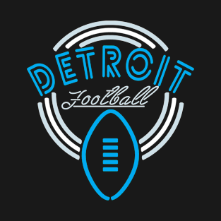 Neon Sign Detroit Football T-Shirt