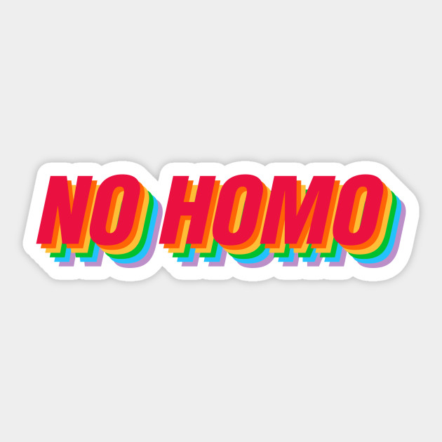 no homo rainbow flag pride parade clothes sticker