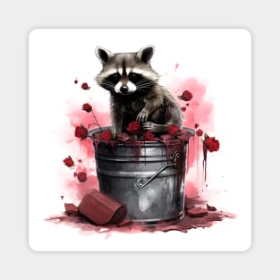 Raccoon in a trash Valentines Day Magnet