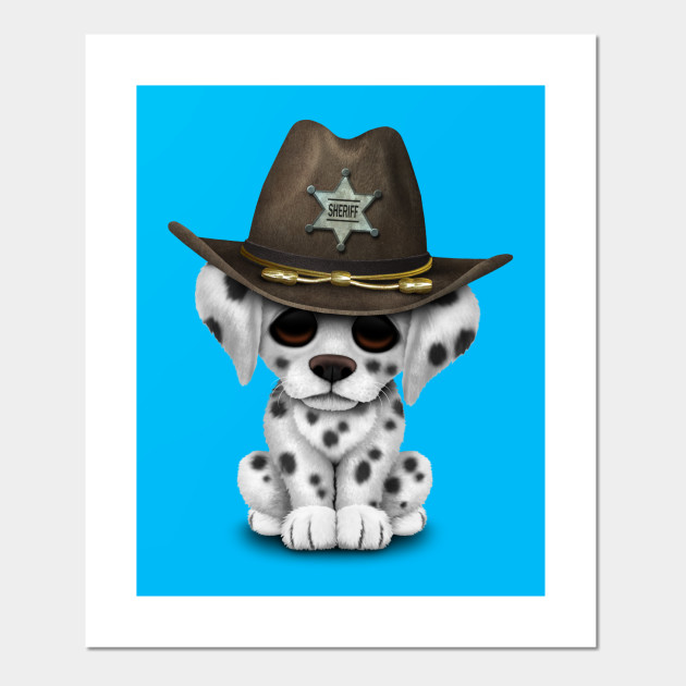 Cute Dalmatian Puppy Sheriff Dalmatian Affiche Et Impression D Art Teepublic Fr