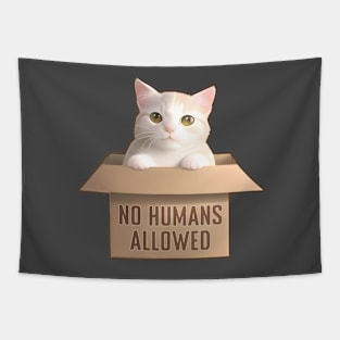 Box Cat No Humans Allowed Tapestry