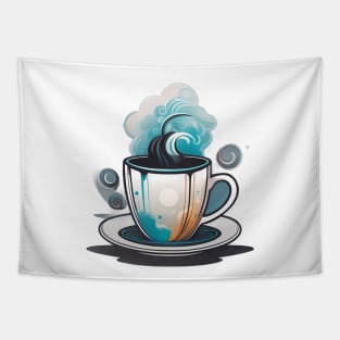 hot coffee magic cup Tapestry