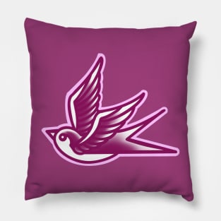 tattoo swallow pink Pillow