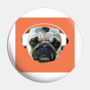 Pugphones in Coral Rose Pin