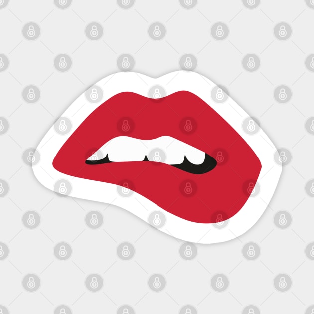 Red Lips Magnet by OgogoPrintStudio