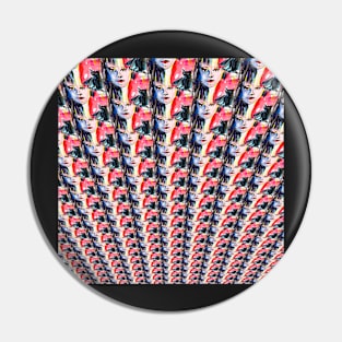 Abstract Pattern Pink and Black Pin