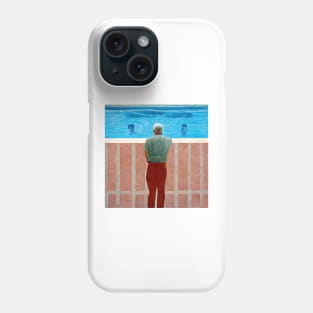 Man thinking by pool Phone Case