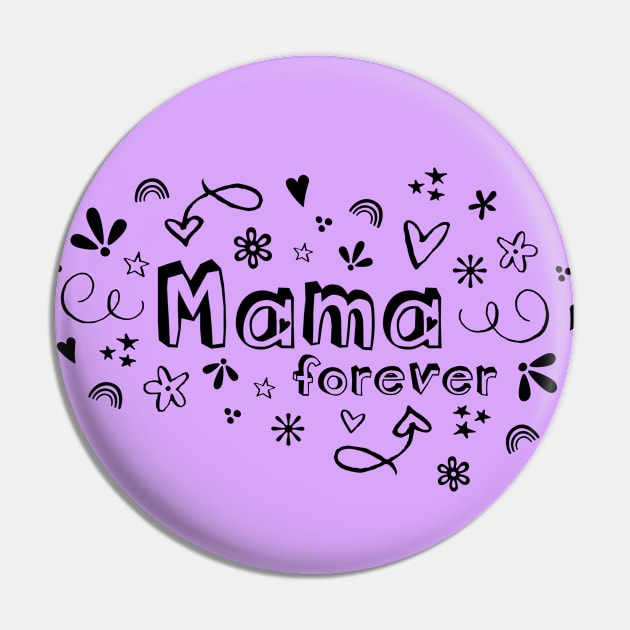 Mama Forevers Symbols of Love Black Pin by SewLalla