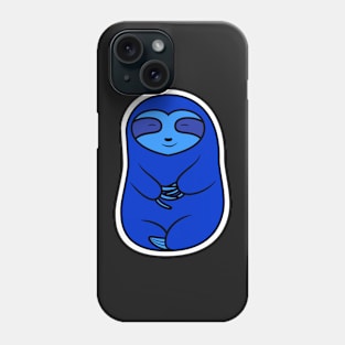 Happy Cozy Blue Sloth Bear Phone Case