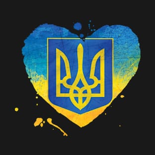 Ukraine Heart Flag Ukrajina Patriot Fan symbol ukraina T-Shirt