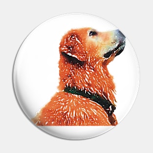 Golden Retriever Excited Pin