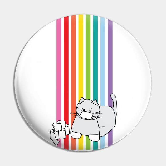 Corona Cat Rainbow Pin by kristinbell
