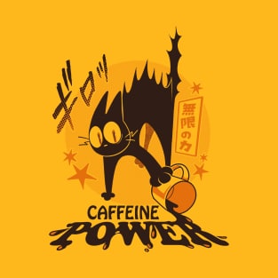 Caffeine Power Cat Anime Japanese by Tobe Fonseca T-Shirt