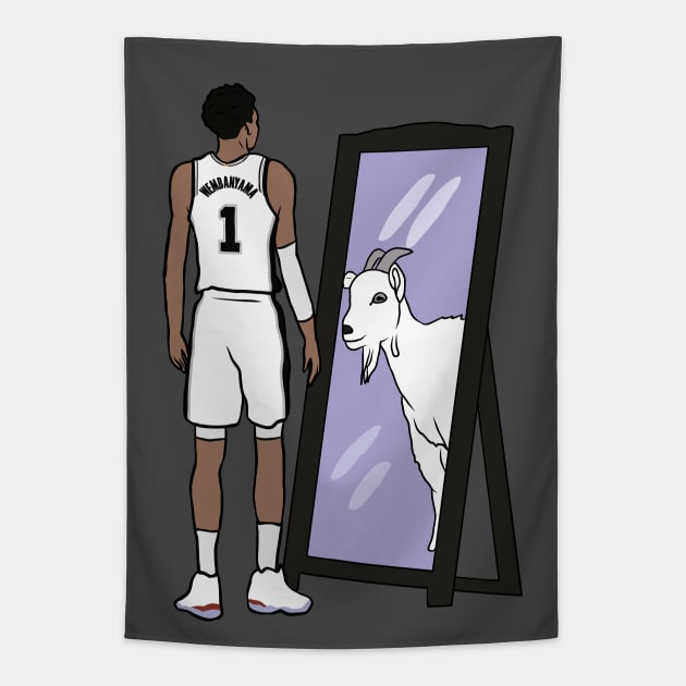 Victor Wembanyama Mirror GOAT Tapestry by rattraptees