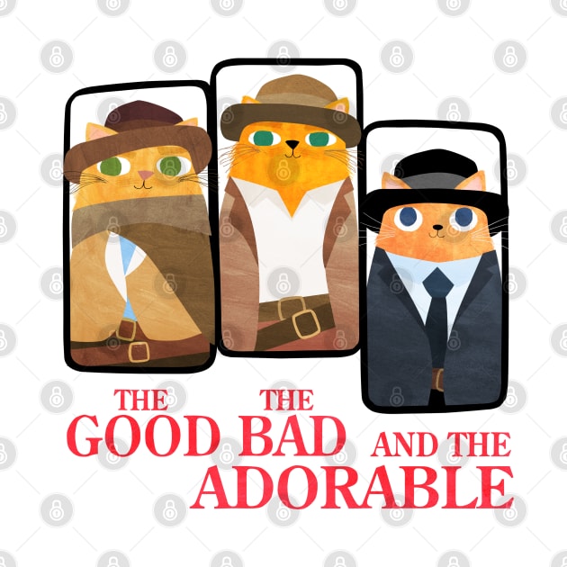 The Good The Bad And The Adorable white by Planet Cat Studio