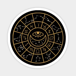 Astrology wheel chart with zodiac signs Magnet