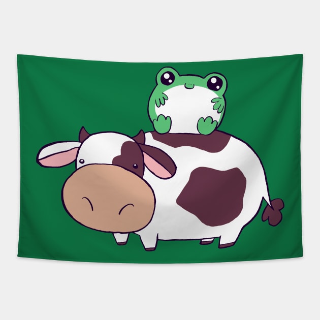 Frog Cow Tapestry by saradaboru