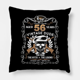 Skull Aged 56 Years Vintage  Vintage 56 Dude Pillow