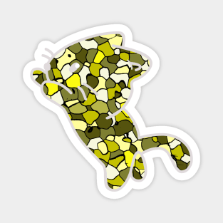 Cat Jewel Art - Stay Pawsitive (yellow) Magnet