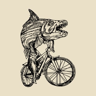 SEEMBO Tiger Fish Cycling Bicycle Cyclist Bicycling Biking T-Shirt