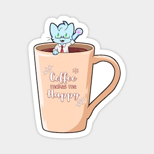 I love coffee Cat Magnet