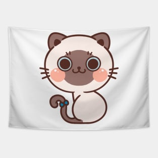 Cute Siamese Cat Cartoon Tapestry