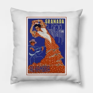 Granada Flamenco Vintage Travel Pillow